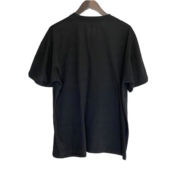 Real Tree Black S/S T-Shirt Men's Size 2XL XXL Antlers Camo Spell-out Hunt Fish - Picture 5 of 5